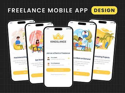 Freelance Mobile App UI-UX Design 3d animation app app desing branding crypto portfolio design freelance app freelancer freelancer app design illustration logo mobile app ui