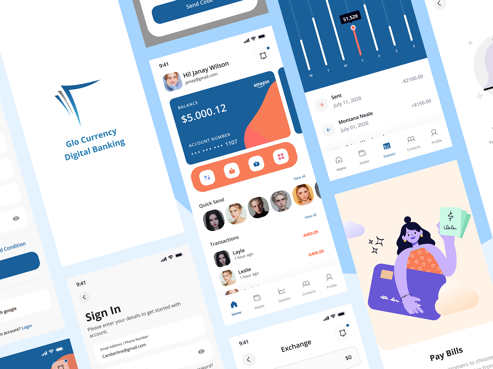 Mobile Banking App Design - UI UX Design by Talha Shani on Dribbble
