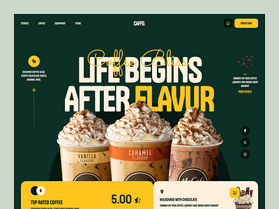 Caffo. Coffee Shop Landing Page ☕ cafe coffee coffee cup coffee shop food delivery food order landing page web web design website