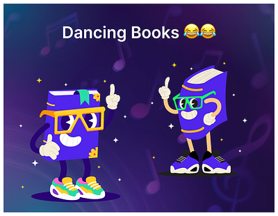 Dancing Books 😂😂 branding funny joke ui