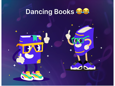 Dancing Books 😂😂 branding funny joke ui