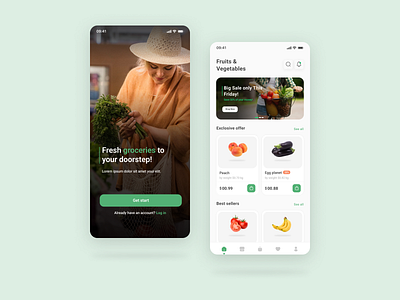 Online Grocery app app design graphic design logo typography ui ux