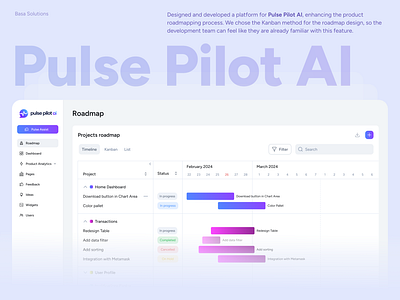 Roadmapping process for AI co-pilot ai ai co pilot ai design ai platform ai platform design kanban roadmap user experience user experience design user interface user interface design uxui uxui design web design