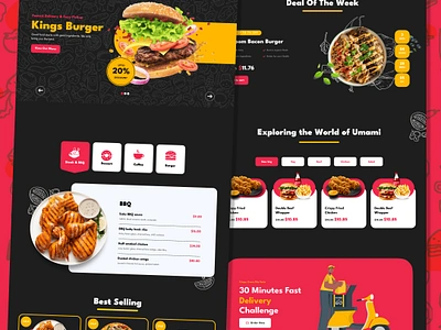 Restaurant Landing Page Design clean design creative design creative ui digital dining food and beverage design food website interactive design landing page ui menu showcase restaurant website uiux design user experience user interface design web design