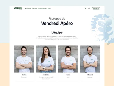 Vendredi Apéro - Odoo Website Design belgium blue desktop drink illustration minimalist odoo pastel profile team web website yellow