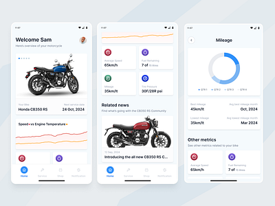 Bike App - UI Design android app bike branding design ios mobile product design ui ux