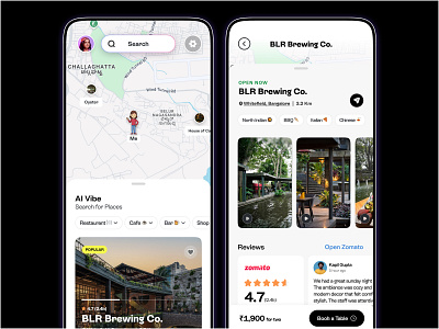 Social Media on Map ai app bio curate places experiences find places friends instagram mobile personalized map with friends personalized recommendations photos places to go profile share places social map tiktok travel ui ux