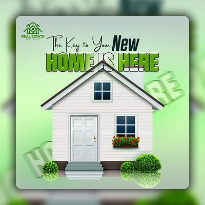 Dream House for sale Social Media Post Design design dream facebook post graphic design green home house instagram post luxury house new house post real estate sale social media post vector