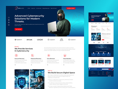 Cybersecurity, Hacking, Penetration Testing Website Design computer security creative cybersecurity hacking landing page responsive technology ui ux website