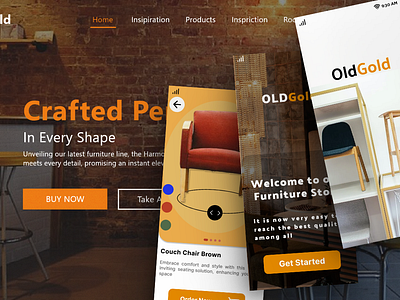 Old Gold UI app design creative design designer furniture graphic design home page mobile app mobile screen muhammad oldgold salman splash screen ui user interface ux