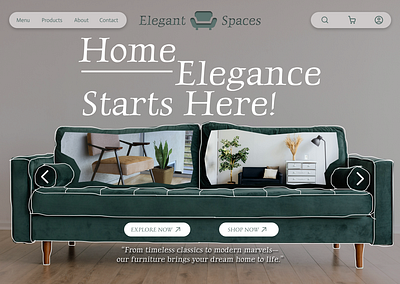 Interior / Furniture Landing Page design figma furniture gr interier web webdesign