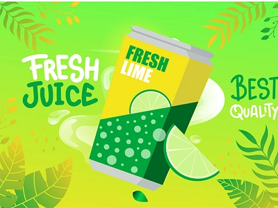 Fresh Lime Juice Tin Can Design 3d branding design fresh lime juice tin can design graphic design illustration logo vector