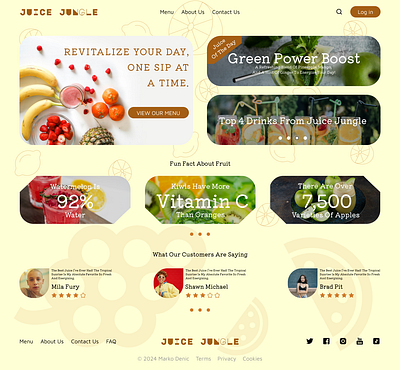 Juice Jungle Landing Page design fruit graphic design juice jungle landingpage web webdesign