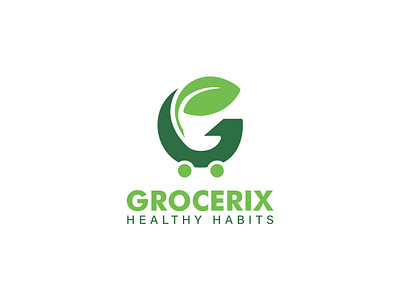 Logo Design, Grocerix Logo Design a b c d e f g h i j k l branding creativelogo design ecommerce logo ecommerce logo design food logo graphic design healthy food logo healthy logo logo logo design logo logo logos m n o p q r s t u v w x y z vector