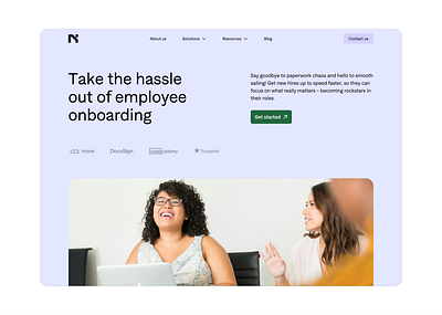 Employee onboarding website for Resonant design ui ux web design website design