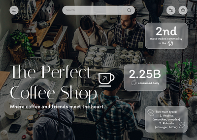 Coffee Shop Landing Page coffee design figma graphic design web webdesign