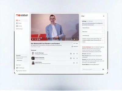 Corporate Healthcare Streaming Platform (German) corporate health design deutsch enterprise design german gesundheit health healthcare livestream platform product saas software as a service stream streaming ui uiux ux