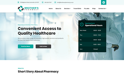 Brother's Pharmacy UK landing page design web design wordpress