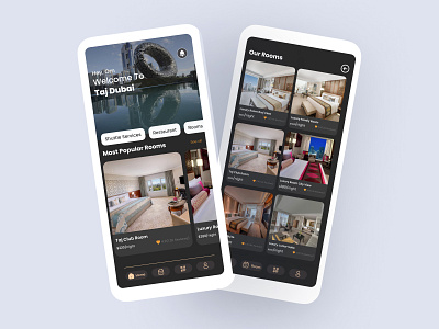 Taj Dubai App | Ui Ux Design 3d branding ui