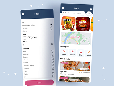 Food Delivery & Dining App Design 4 app uiux creative uiux dining app food app food delivery app food uiux modern app design modern uiux pick up food pickup screen restaurant app restaurant app design ui design ui designer uiroll uiux