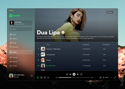 Music Player App - Spotify Redesign Concept app apple music concept music music player redesign spotify ui