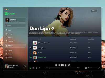 Music Player App - Spotify Redesign Concept app apple music concept music music player redesign spotify ui