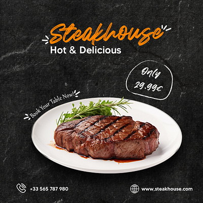 Hot & Delicious Steaks branding graphic design