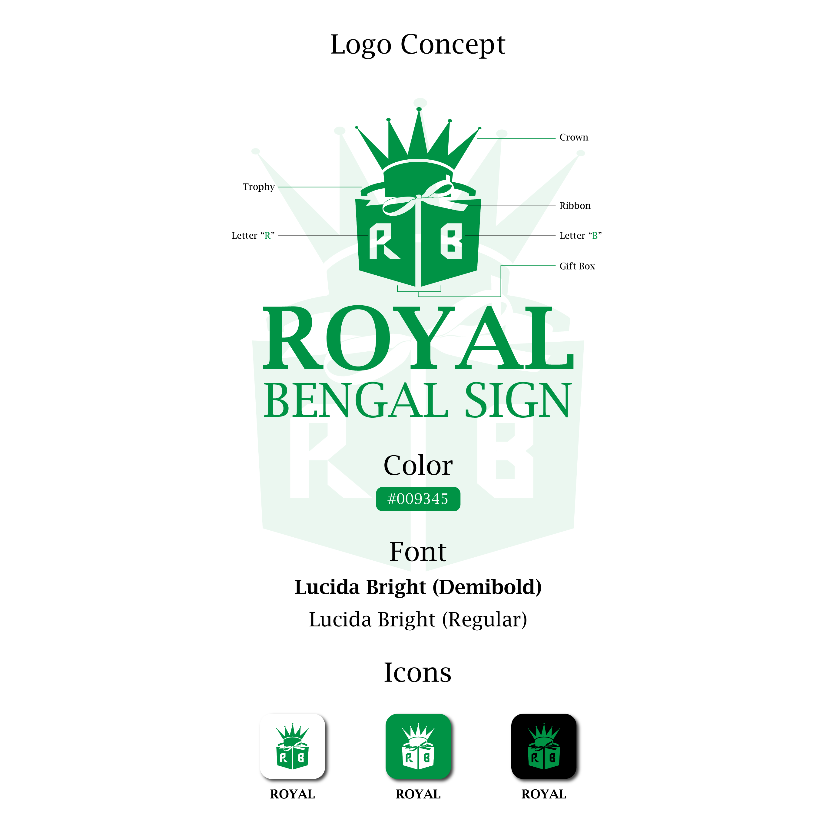 The Royal Bengal Sign Logo Design branding crown gift logo design graphic design logo