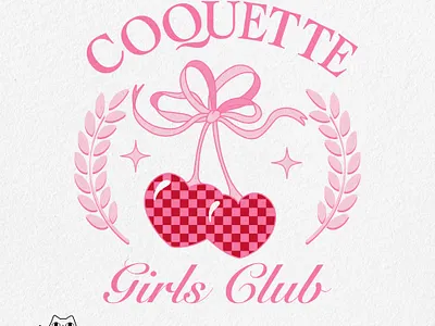 Coquette Girly Club coquette design illustration pod print on demand retro retro design