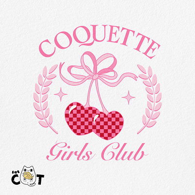 Coquette Girly Club coquette design illustration pod print on demand retro retro design