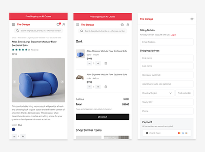 The Garage - Cart details job trending ui ux website