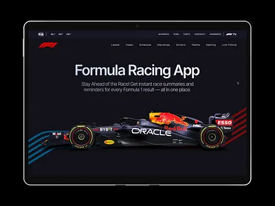 F1 Landing Page f1 landing page motion prototype redesign video