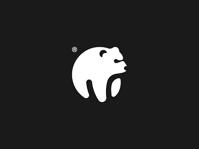 BEAR bear black minimal negative space polar simple strong white