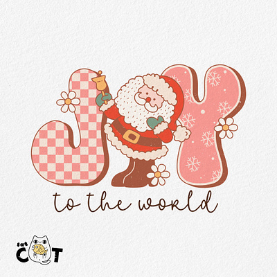 Groovy Christmas _ JOY to the world christmas graphic design illustration pod print on demand retro retro design