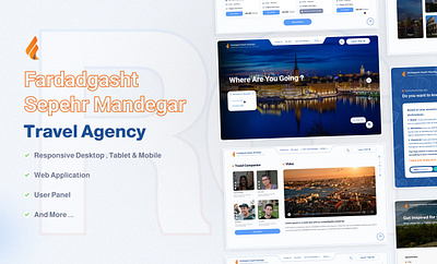 Website Design-Fardadgasht Air Travel & Tourism Service Comp✈️🏖 3d airtravel appdesign discover exploretheworld flight graphic design holiday logo modern tourism travelgram traveling travellife ui uiux uiuxdesign webdesign