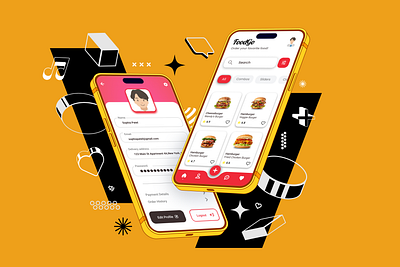 Food Application - Food Go app branding design ui ux