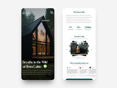 Hewa Cabin mobile view design minimal minimalistic productdesign ui ux