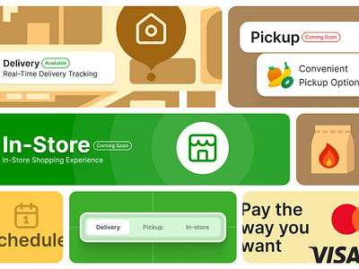 Delivery, Pickup, In-Store: Your Shopping, Your Way 🛒 app basket bento design flowers food grocery in store instacart pickup shopping supermarkets ui ux