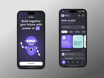 AI Chat Bot Mobile App - With Chat GPT ai ai chat ai chatbot app artificial intelligent bot chatbot chatgpt chatting conversation conversational gpt ios message messenger minimal design mobile app openai ui ux