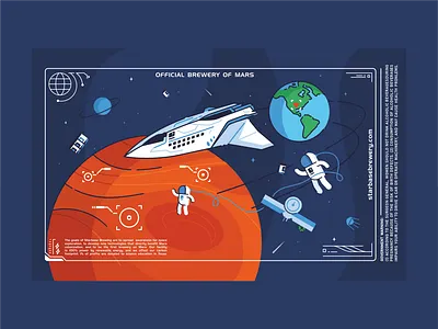 Lucky Launch Day Lager astronaut beer branding brewing caft beer design earth hops icon set illustration ipa logo mars planets satelite space spaceman spaceship stars vector