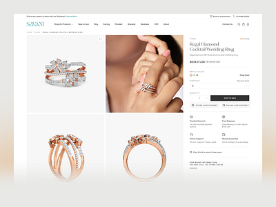 Jewelry Product page - Savani Jewellery's New Shopify Website aboxagency branding custom product page design diamond jewellery diamond jewellery design e commerce product page graphic design indian jewellery jewellery product layout jewellery product page luxury jewellery e commerce luxury product page product description product page design product photography savani jewellery shopify development shopify jewellery store uiux design