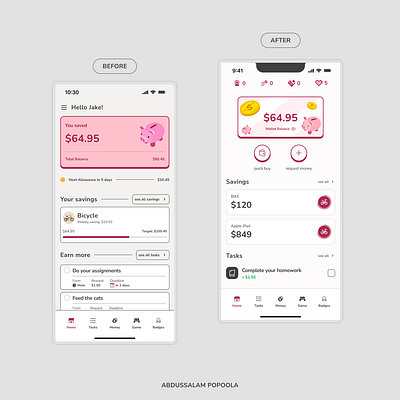 Home Page Redesign - Kids Savings App dailyui design home illustration kid money save ui design uiux visual design