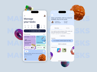 Task Management App - Mobile UI Design appdesign concept illustration mobile app design mobileapp task manager tasks tasktracker ui ui ux