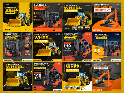 Heavy Equipment Social Media And Web Banner Design ads design banner design graphic design heavy post socialmedia web banner