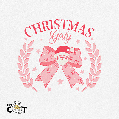 Coquette Christmas _ Christmas girly christmas illustration pod print on demand retro retro design