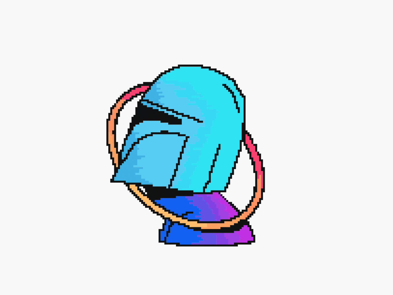 Logo animation (pixelart) 2d animation bescar character head helm lottie pixel pixelart