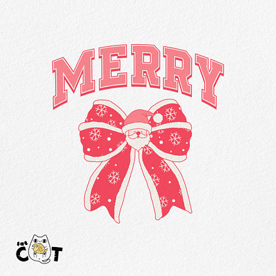 Coquette Christmas _ MERRY christmas illustration pod print on demand retro retro design