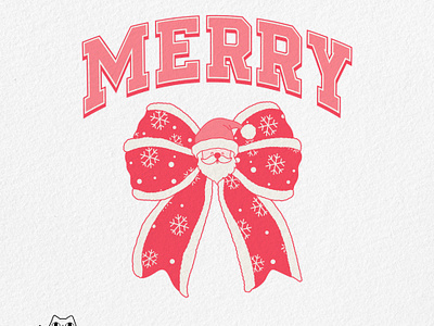 Coquette Christmas _ MERRY christmas illustration pod print on demand retro retro design