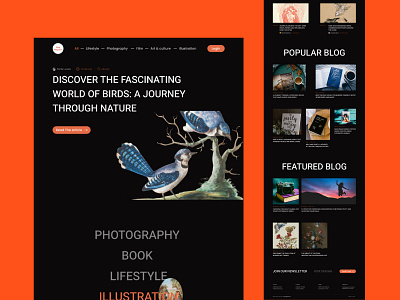 Blog website design ui article blog branding dark design landing page news website typography ui ux