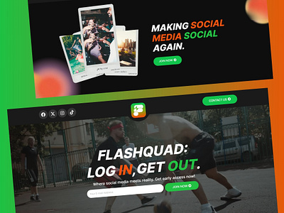 FlashQuad - Social Media Platform landing Page 3d animation branding graphic design landing page design logo motion graphics socail media social media agency ui uiux web design website design